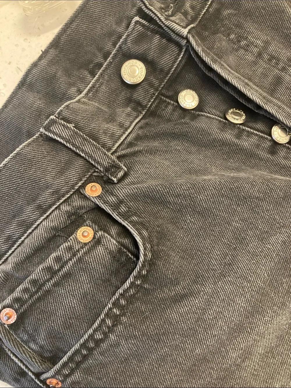 Topshop Black Straight-Leg Women's Jeans - Picture 7 of 7